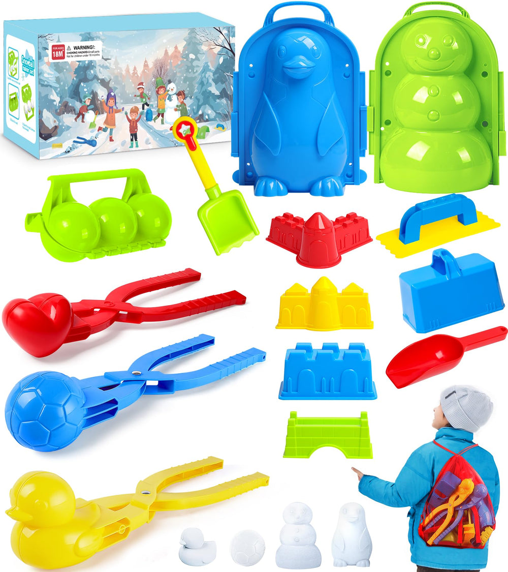 DISHIO penguin snow mold for kids' playful winter snowball and fort building