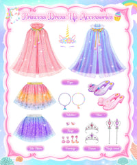 DISHIO Princess Jewelry Sets: shimmering necklaces, earrings, and rings for coordinated dress-up.