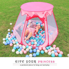 DISHIO Princess Tent folds into a compact carry bag.