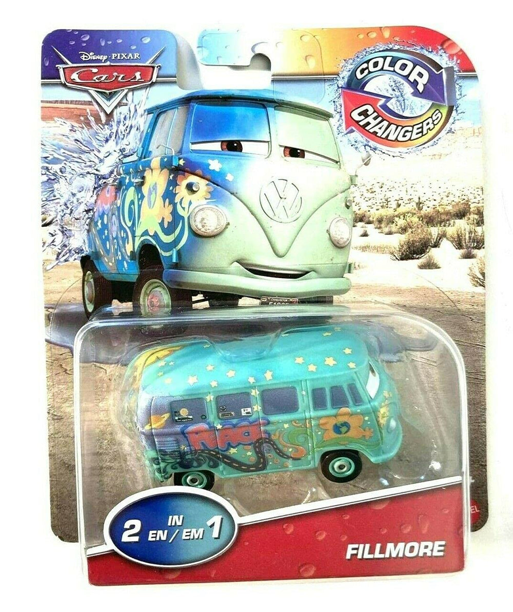 Disney Cars Fillmore color changer toy for imaginative play with two paint looks.