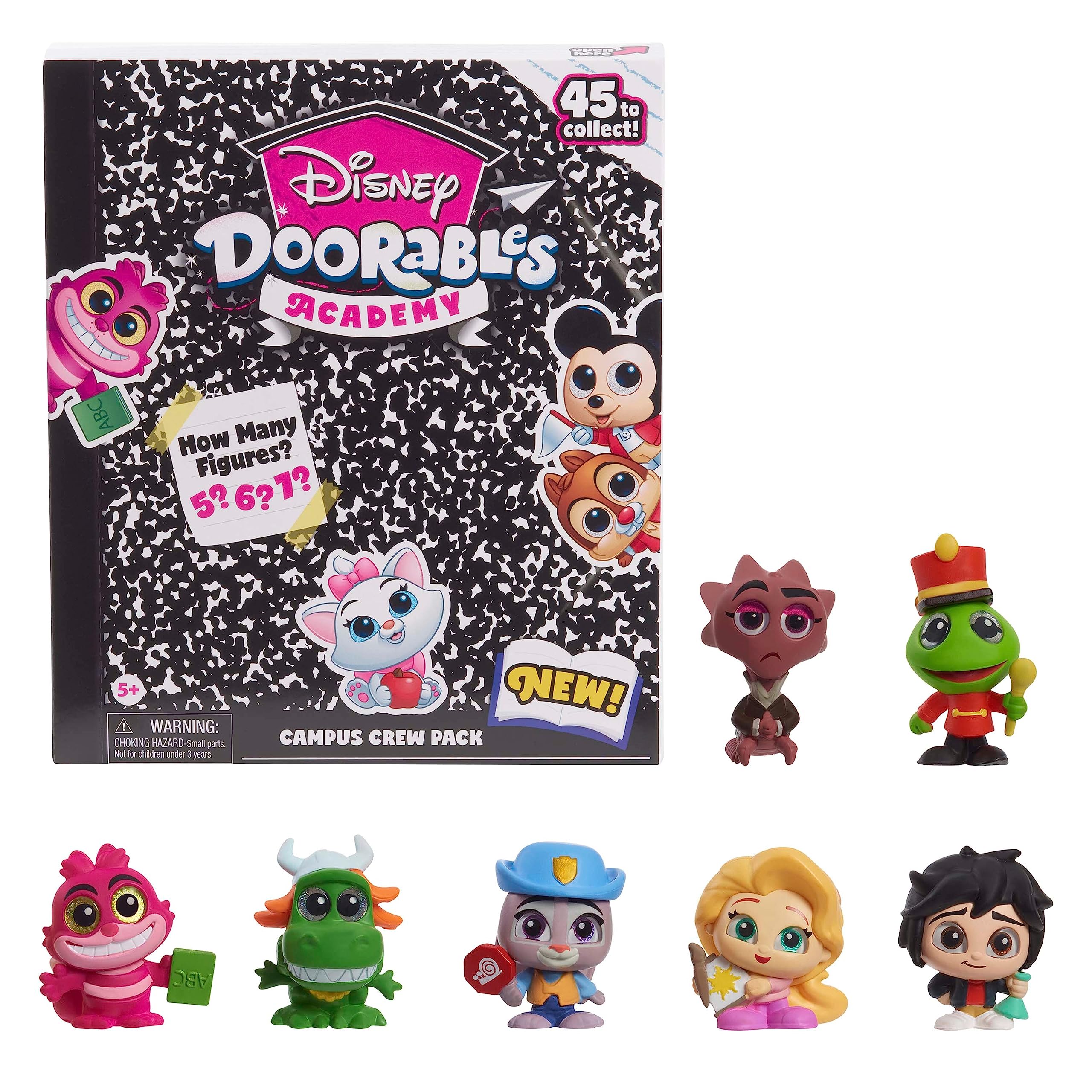 Disney Doorables Academy Campus Crew pack cover reveals the surprise lineup for play and collection.