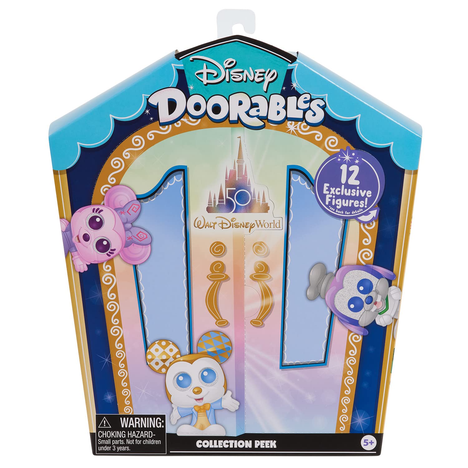 Figure with glittery eyes showcases Disney Doorables charm for imaginative play.