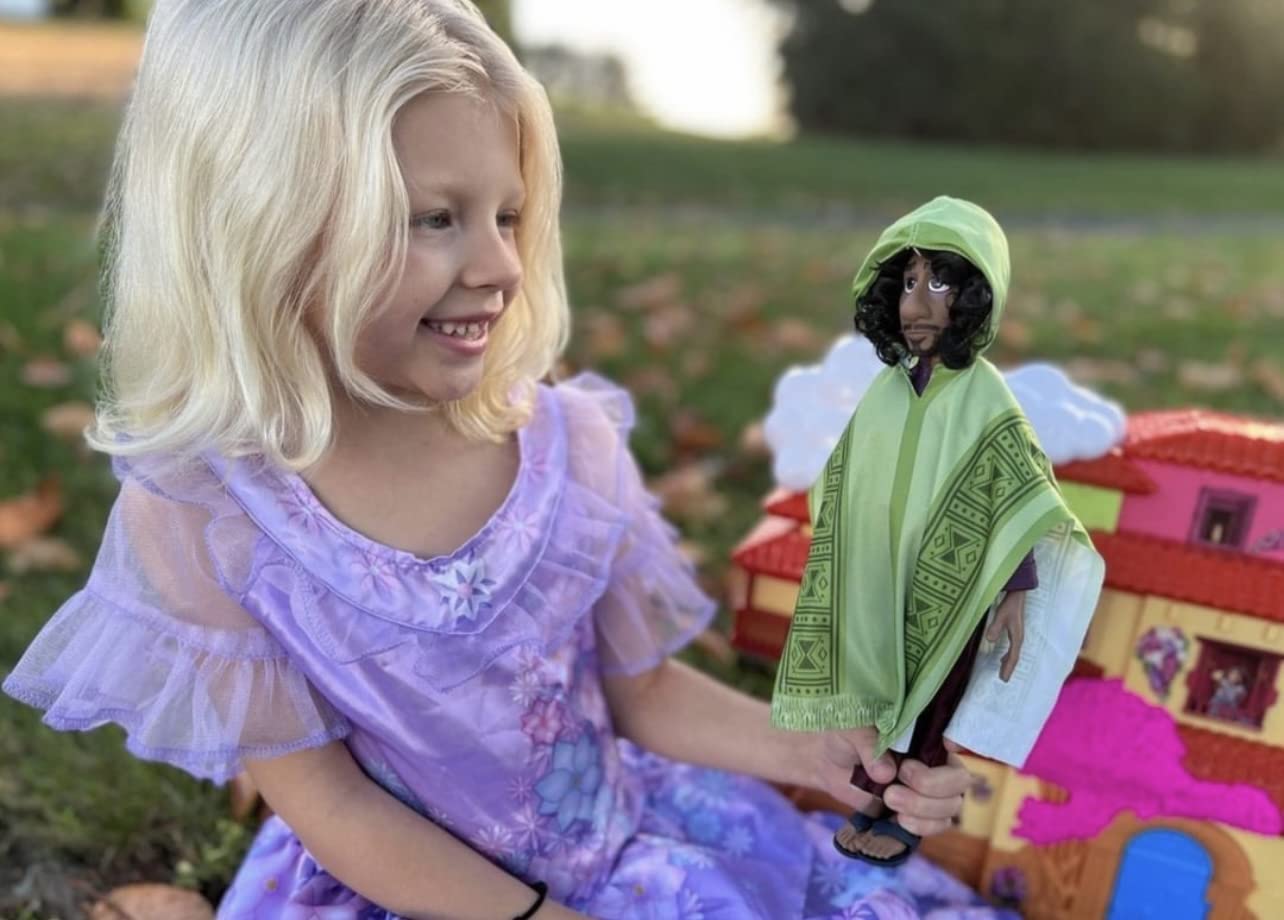 Disney Encanto Bruno doll poncho adds authentic layer for posed scenes and styling