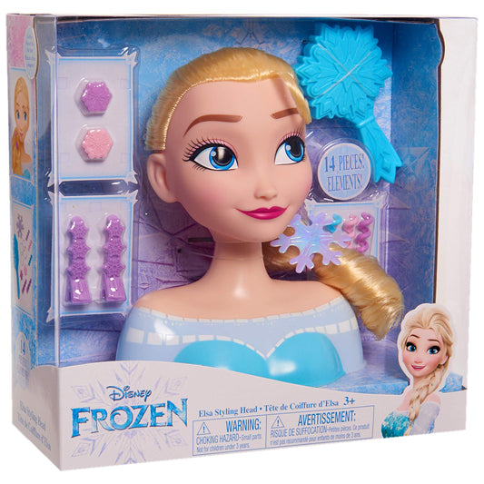 Disney Frozen Elsa Styling Head snowflake clips sparkle in styles.