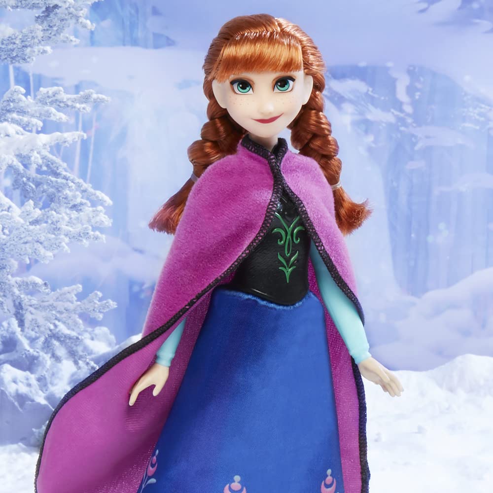 Disney Frozen Shimmer Anna hair texture and glossy finish detail.