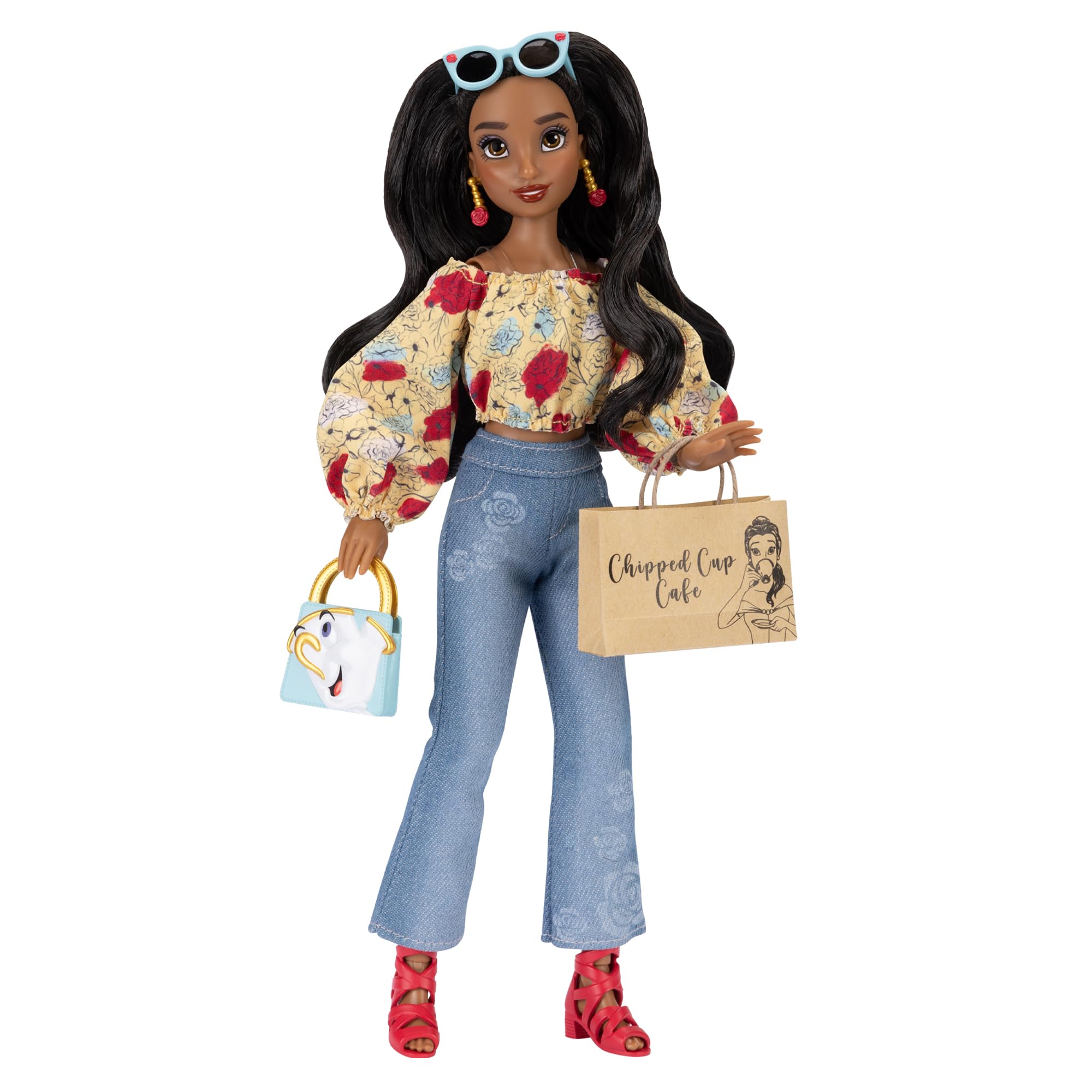 Disney ily 4EVER Belle doll with rose-top for imaginative play