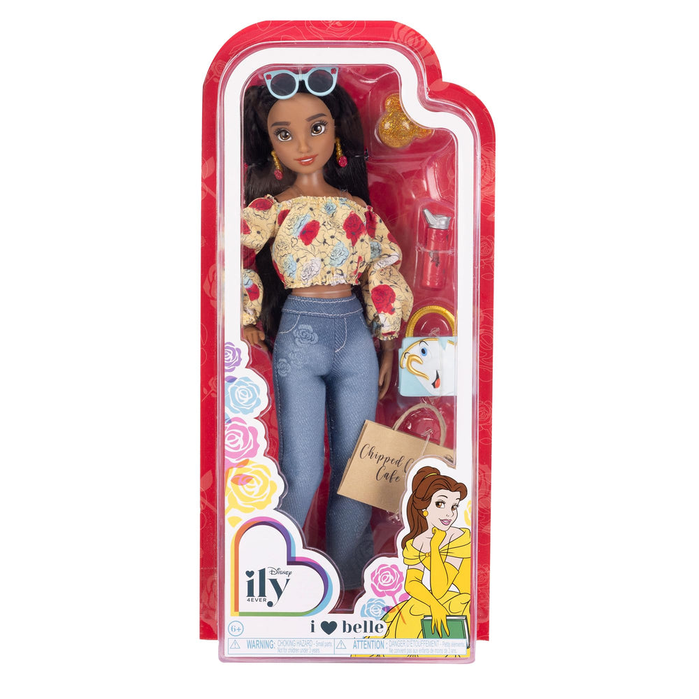 Disney ily 4EVER Belle doll water bottle supports classroom and mall play
