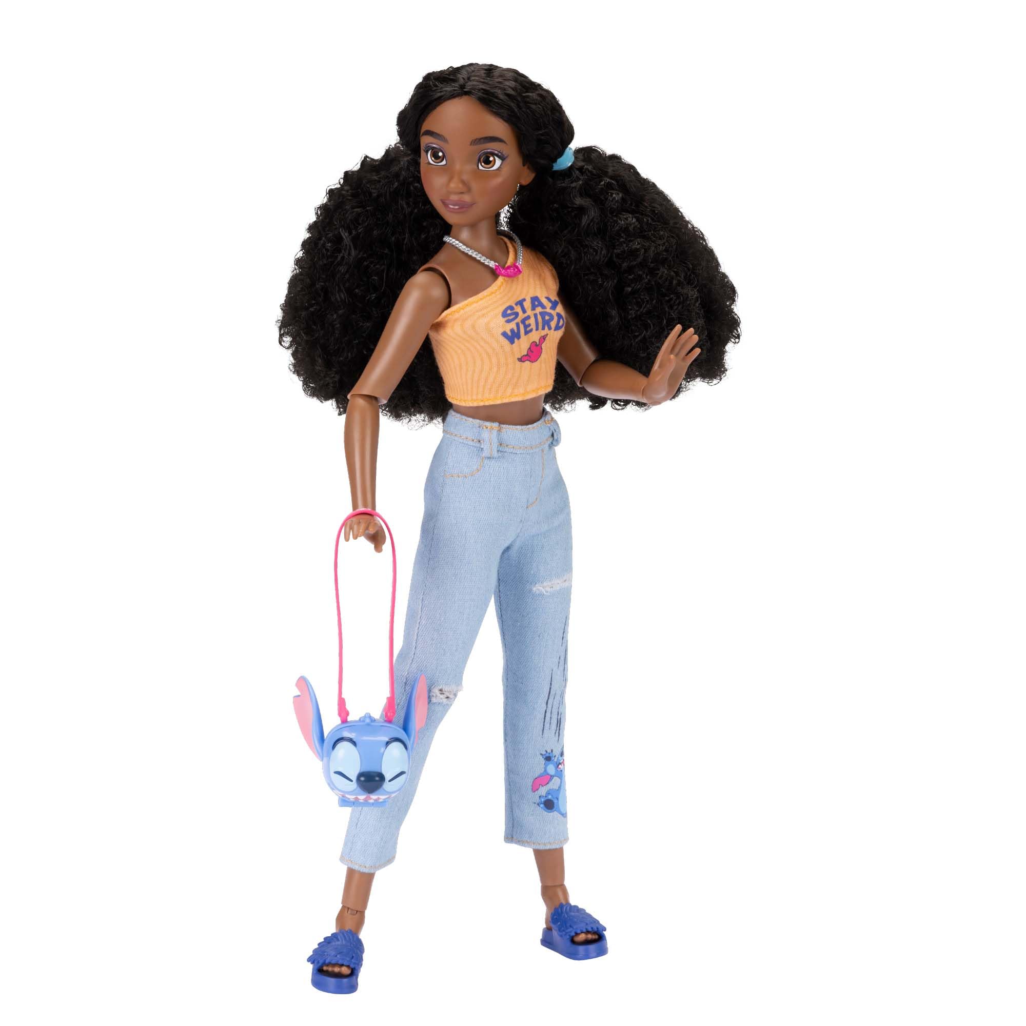 Disney ILY 4Ever Stitch one-shoulder crop top look.