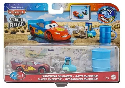 Disney Pixar Cars Color Changers Lightning McQueen with Guido for color-change play