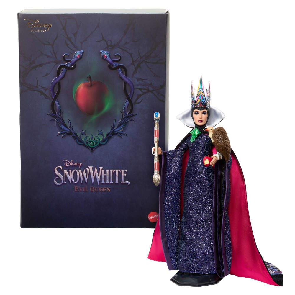 Disney Princess Evil Queen blue gown doll for display and collection.