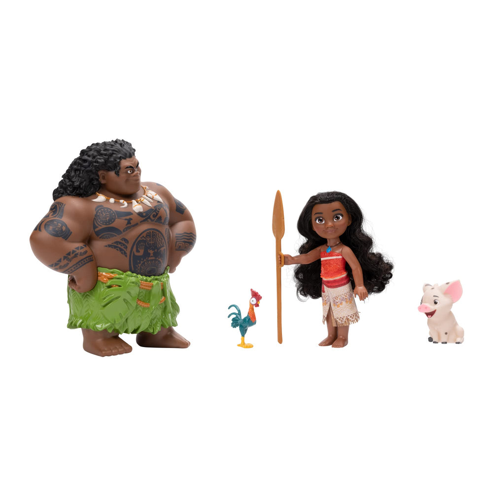 Disney Princess Moana Maui petite set doll oar prop for pretend voyages.