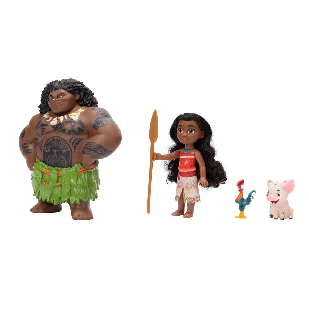 Disney Princess Moana Maui Heihei figure accompanies playful storytelling sessions.