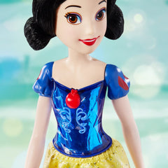 Glittering bodice on Snow White doll adds sparkle to play outfits.