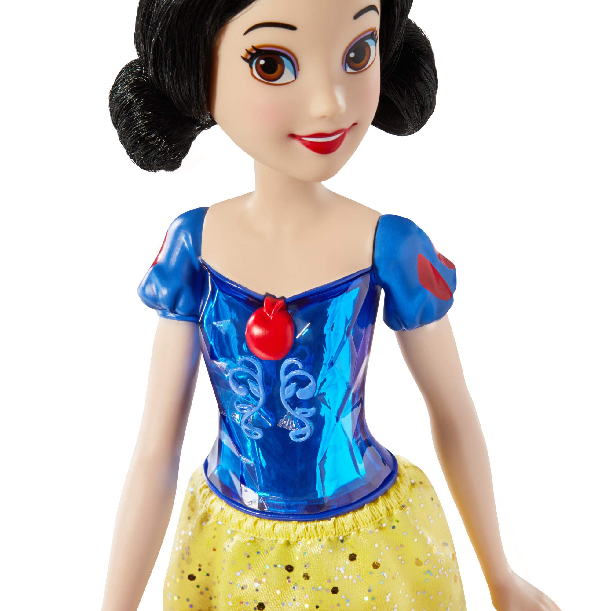 Snow White play idea with Royal Shimmer doll for creative storytelling.