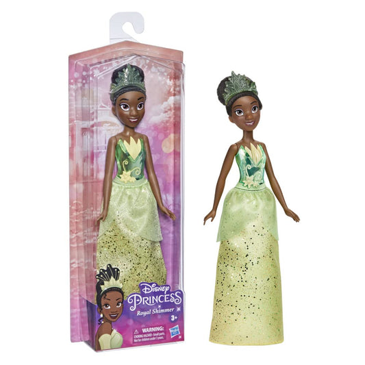 Disney Princess Royal Shimmer Tiana doll cover for imaginative play and storytelling fun.