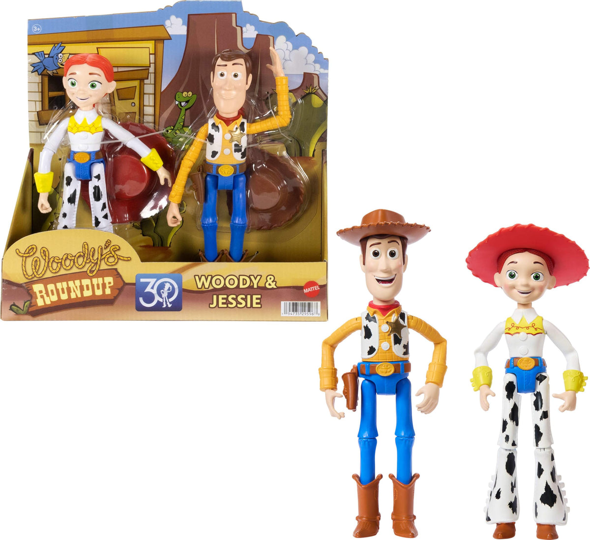 Disney Princess Woody and Jessie 7-inch figures for imaginative play and display.
