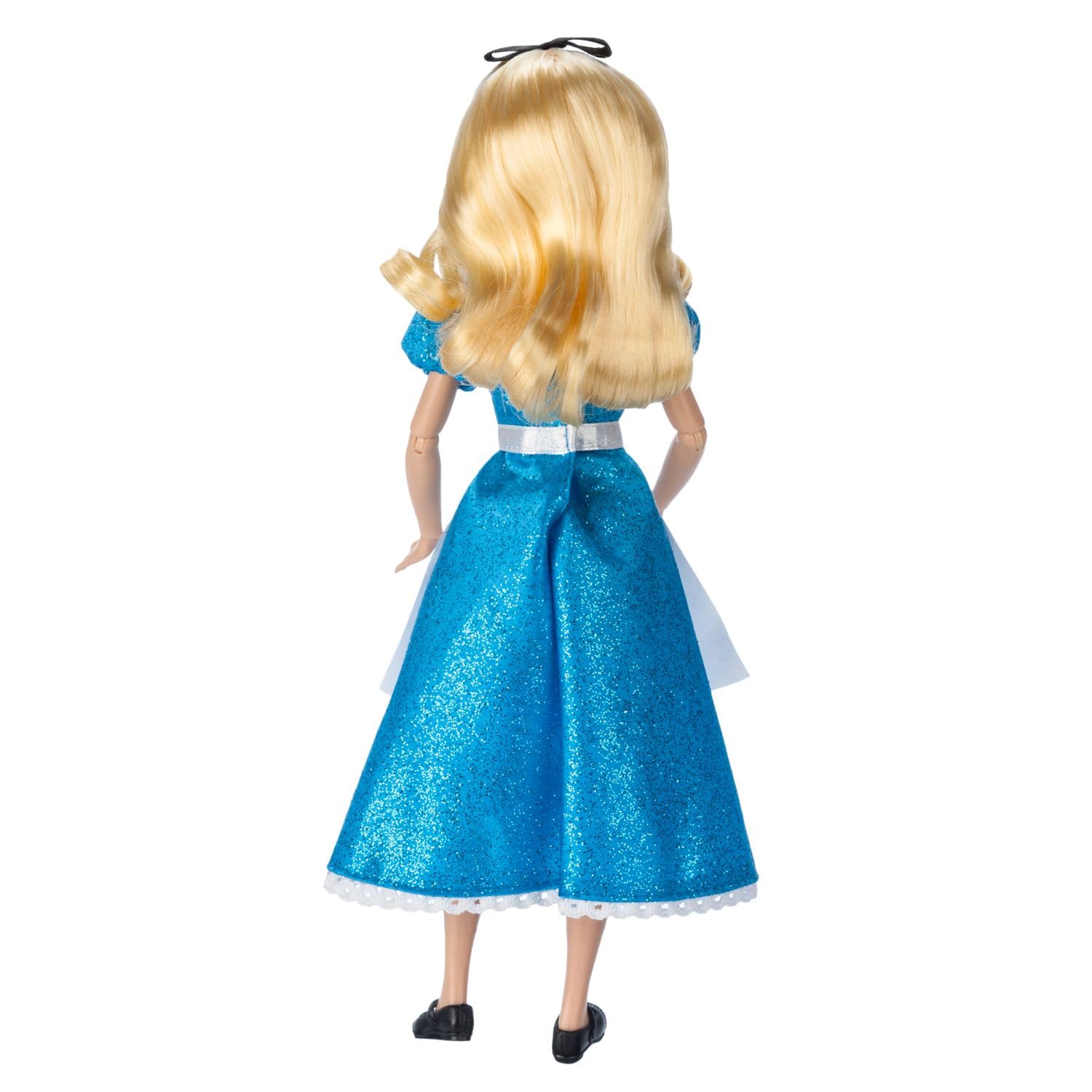 Disney Store Alice classic doll display shelf ready for collectors.