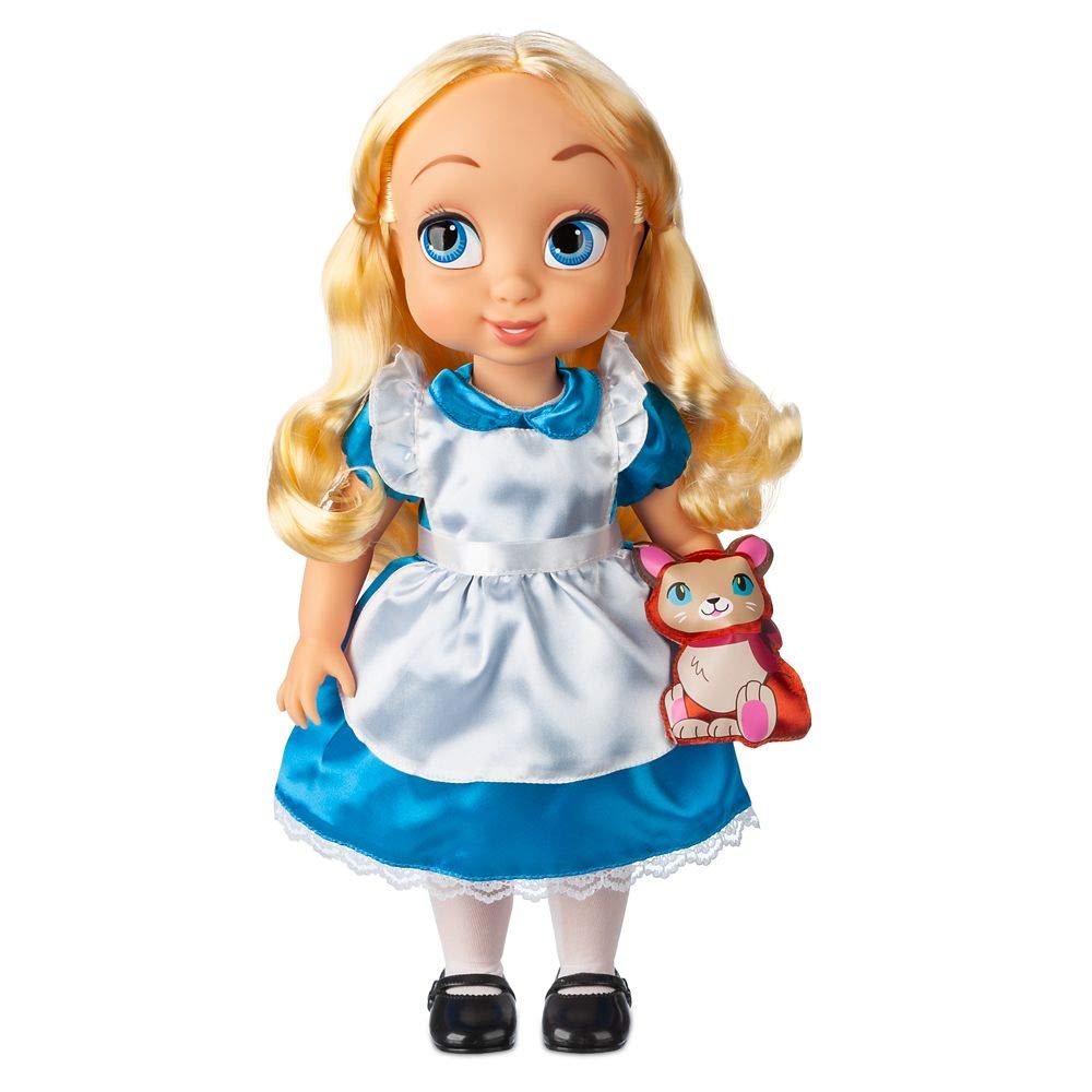 Disney Store Alice doll in blue satin dress—authentic Animators' Collection look for collectors.