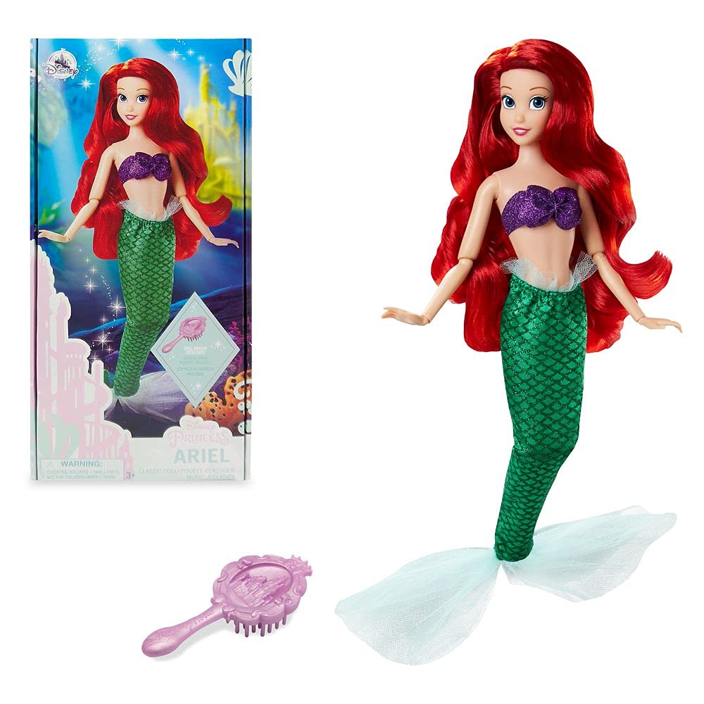 Disney Store Ariel classic doll tail detail enhances mermaid play and posing.