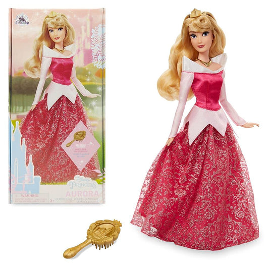 Disney Store Aurora Classic Doll in satin gown for timeless princess play