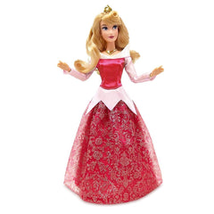 Disney Store Aurora Doll in classic Sleeping Beauty outfit for display or play
