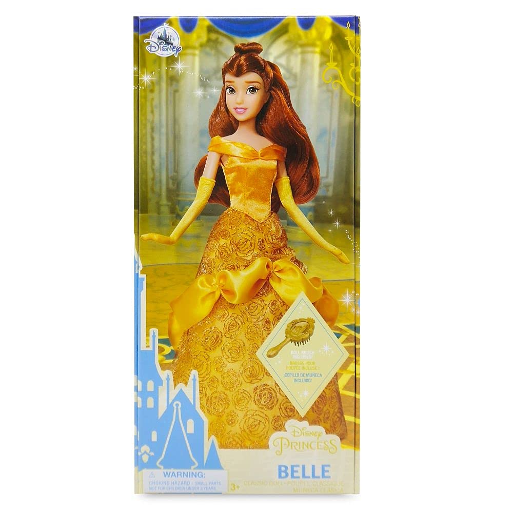 Disney Store 11-inch Belle doll for compact shelving and display.