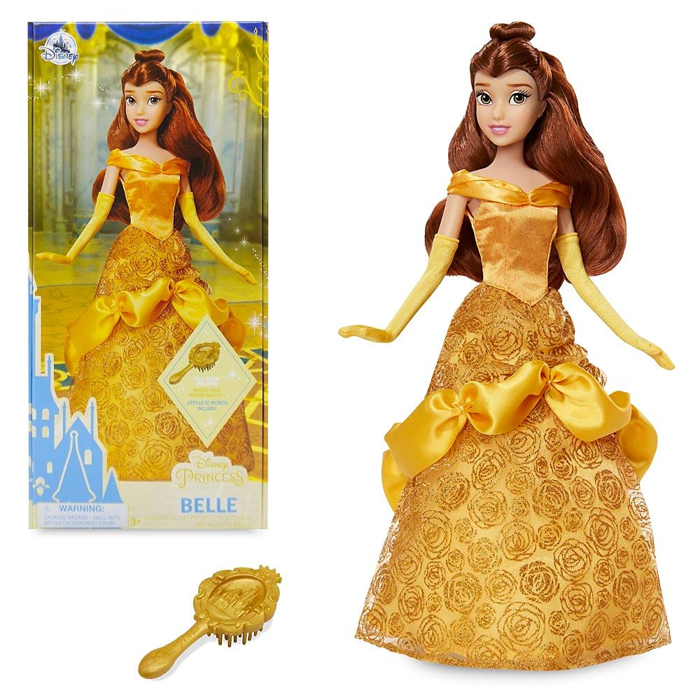 Disney Store Belle classic doll face detail sparks imaginative storytelling.