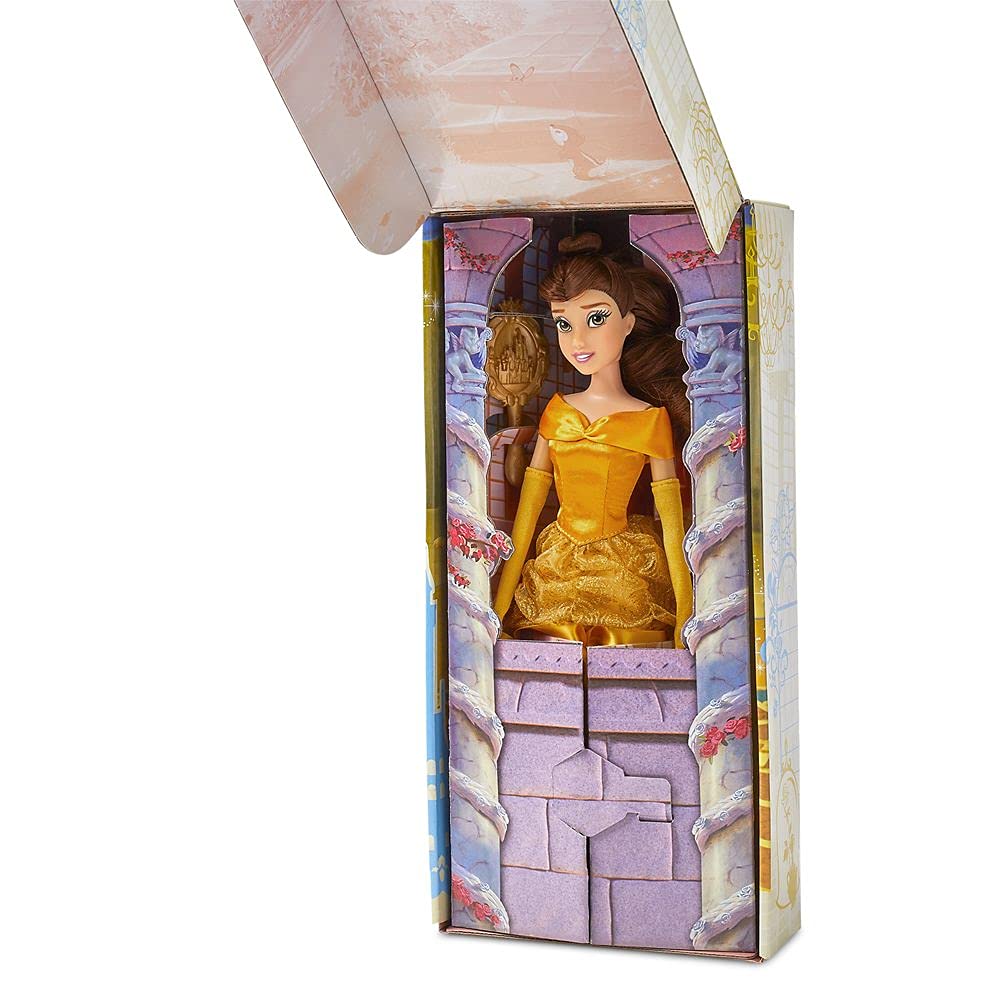Disney Store Belle deluxe gown with sparkling accents invites dress-up play.