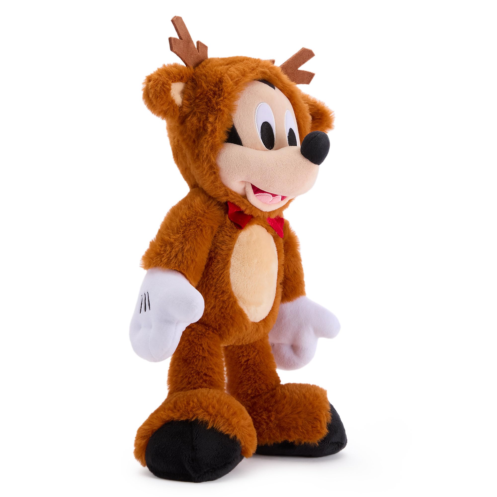 Embroidered Disney Store logo on hoof of Mickey Mouse reindeer plush