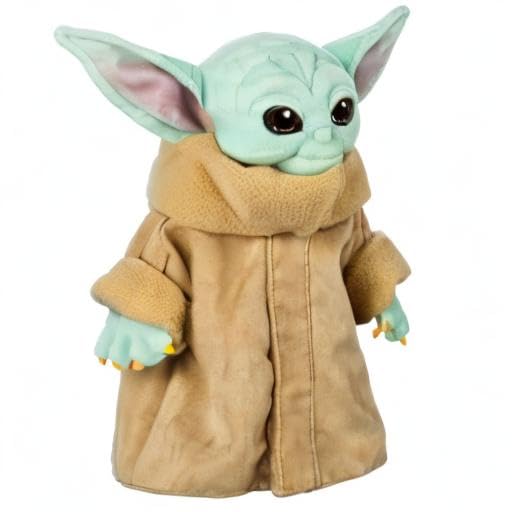 Disney Store Grogu plush wearing faux suede coat for stylish cozy cuddles