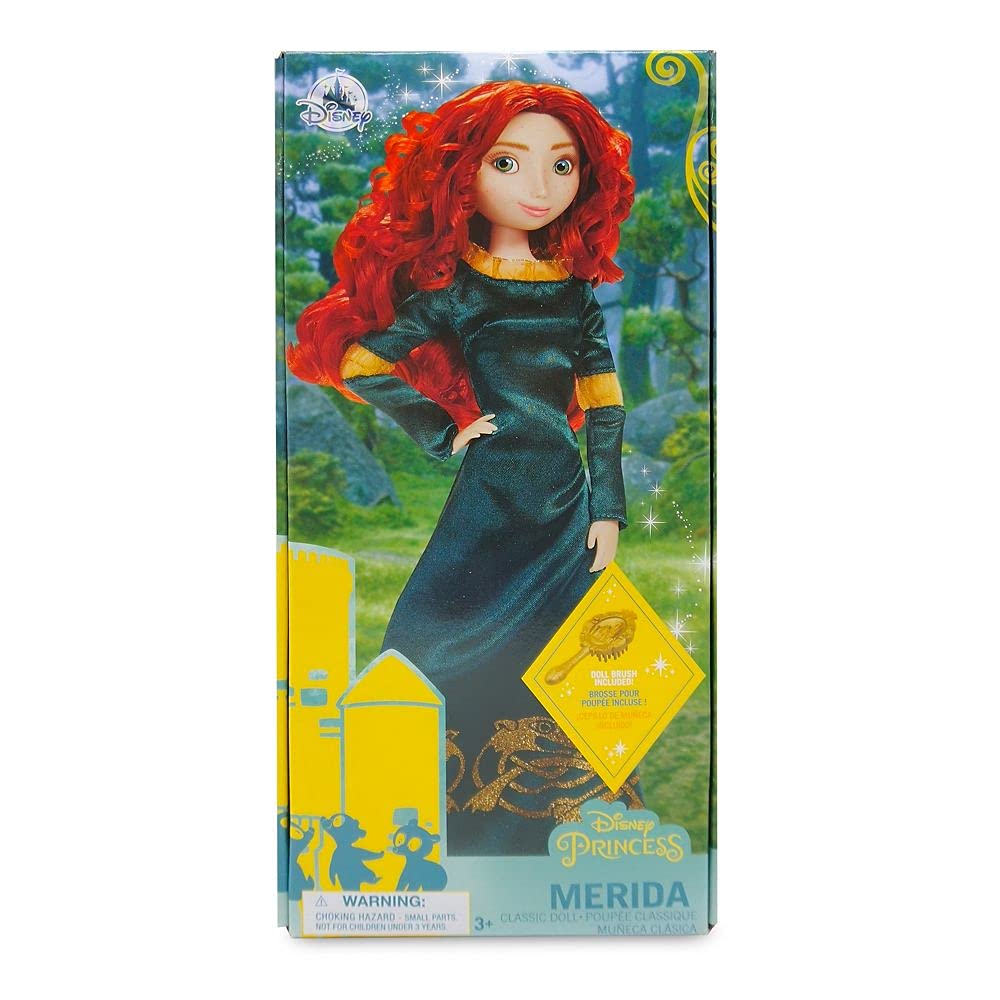 Disney Store Merida doll with brush enhances grooming and styling sessions.