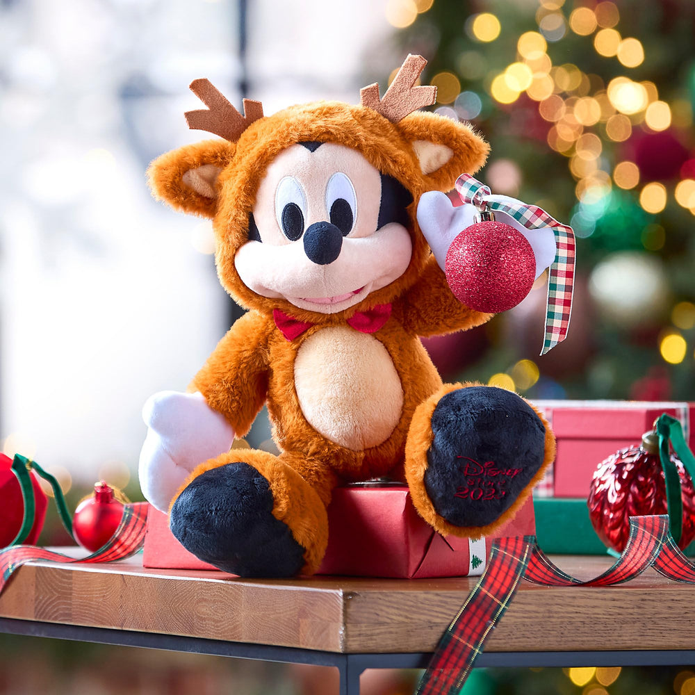 Mickey Mouse in reindeer suit with ears and tail for festive décor and play