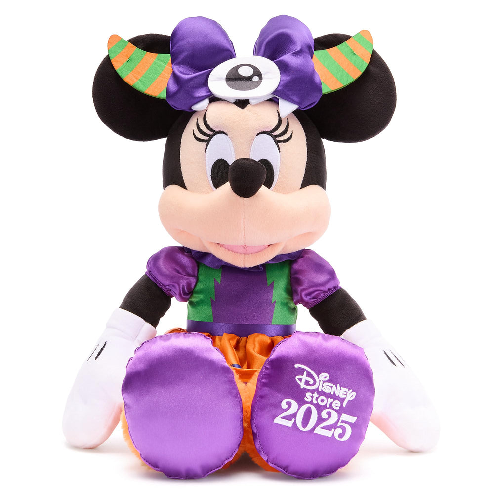 Disney Store Minnie Halloween plush wearing satin dress adds festive flair to any display.