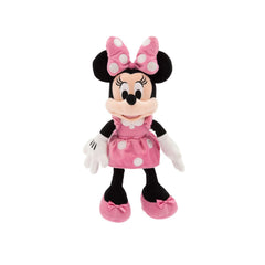 Disney Store Minnie Mouse plush pink 14-inch front view, soft and cuddly.