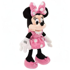 Disney Store Minnie Mouse plush pink cozy texture, safe for play.