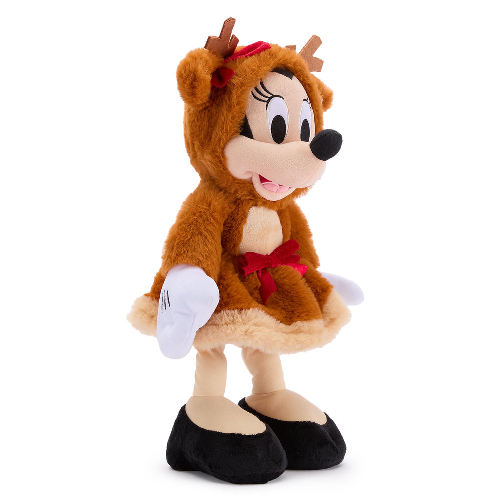 Disney Store Minnie Mouse Reindeer Plush with embroidered heel logo for authentic Disney gifting