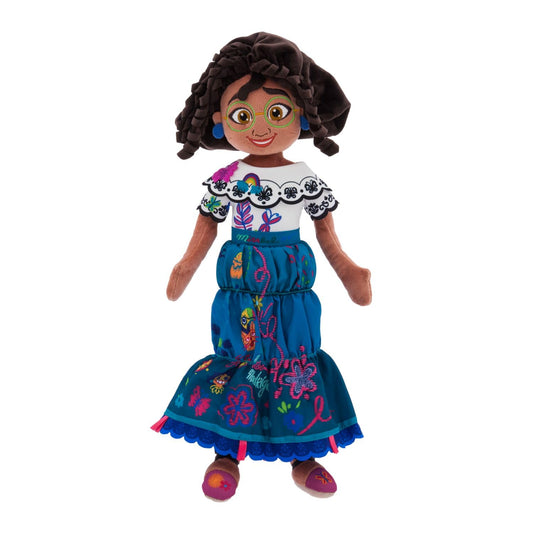 Disney Store Mirabel plush doll with glasses for imaginative play.