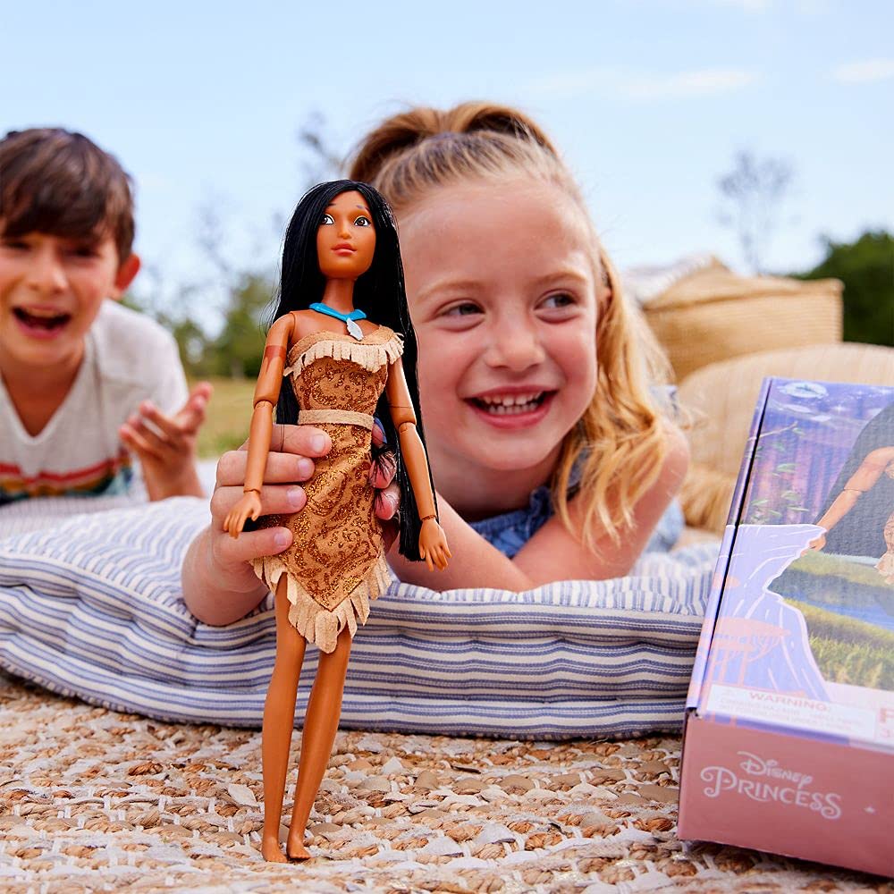 Pocahontas doll necklace with feather accessory for character play