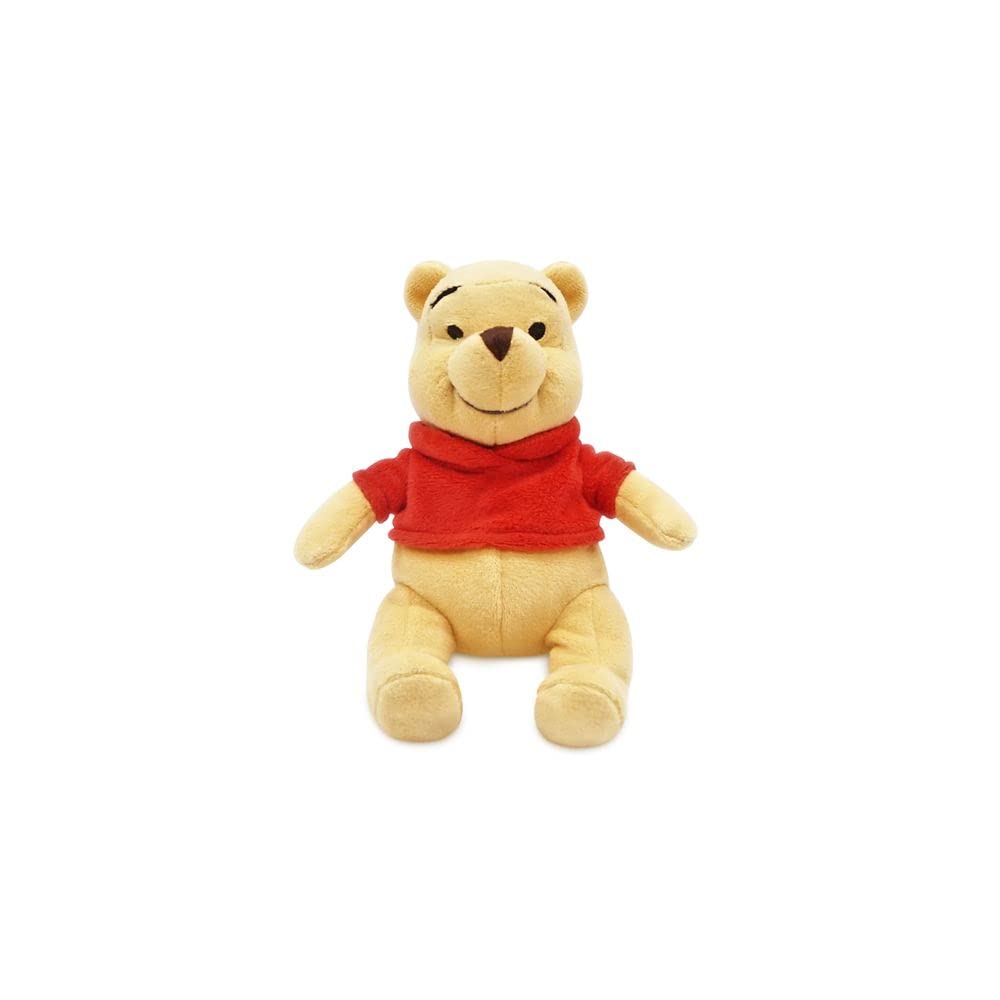 Disney Store Winnie the Pooh mini bean bag plush, front view, perfect for cuddling at naptime.