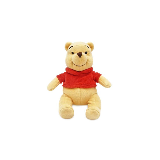 Disney Store Winnie the Pooh mini bean bag plush, front view, perfect for cuddling at naptime.