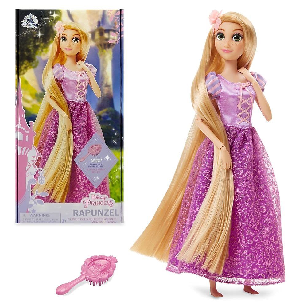 Disney Store Rapunzel doll in full-body pose for imaginative adventures.