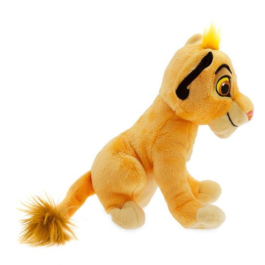 Disney Store Simba mini bean bag plush, front view, ideal for cuddle time and nursery decor.