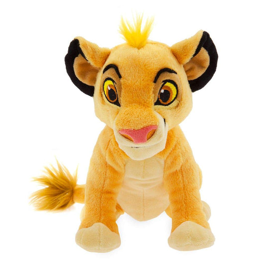 Disney Store Simba mini bean bag plush, side view, soft cuddly companion for toddlers.