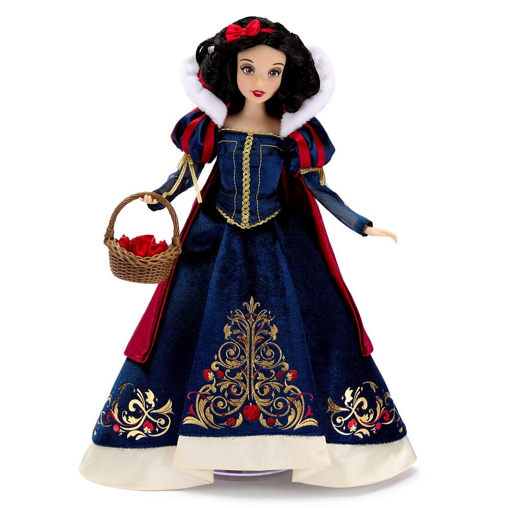 Disney Store Snow White 2025 dress detail with velvet and gold foil trim for collectors