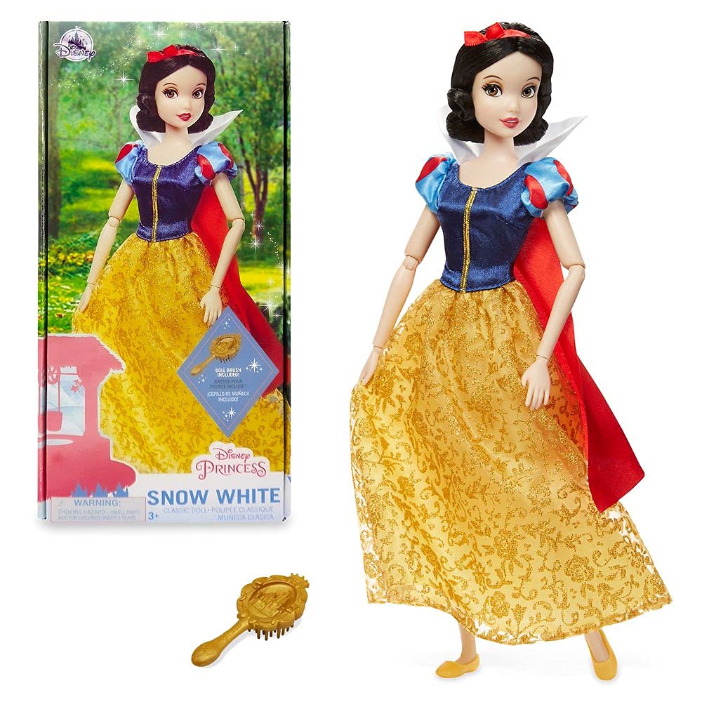 Disney Store Snow White doll with blue satin bodice for imaginative storytelling adventures.
