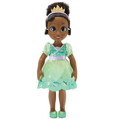Disney Store Tiana doll face close-up highlighting reflective eyes with 3D iris