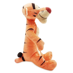 Disney Store Tigger plush sits upright thanks to bottom beans for display and hugs.