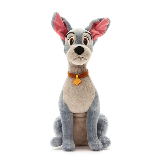 Disney Store Tramp plush front view with soft fur for cuddling