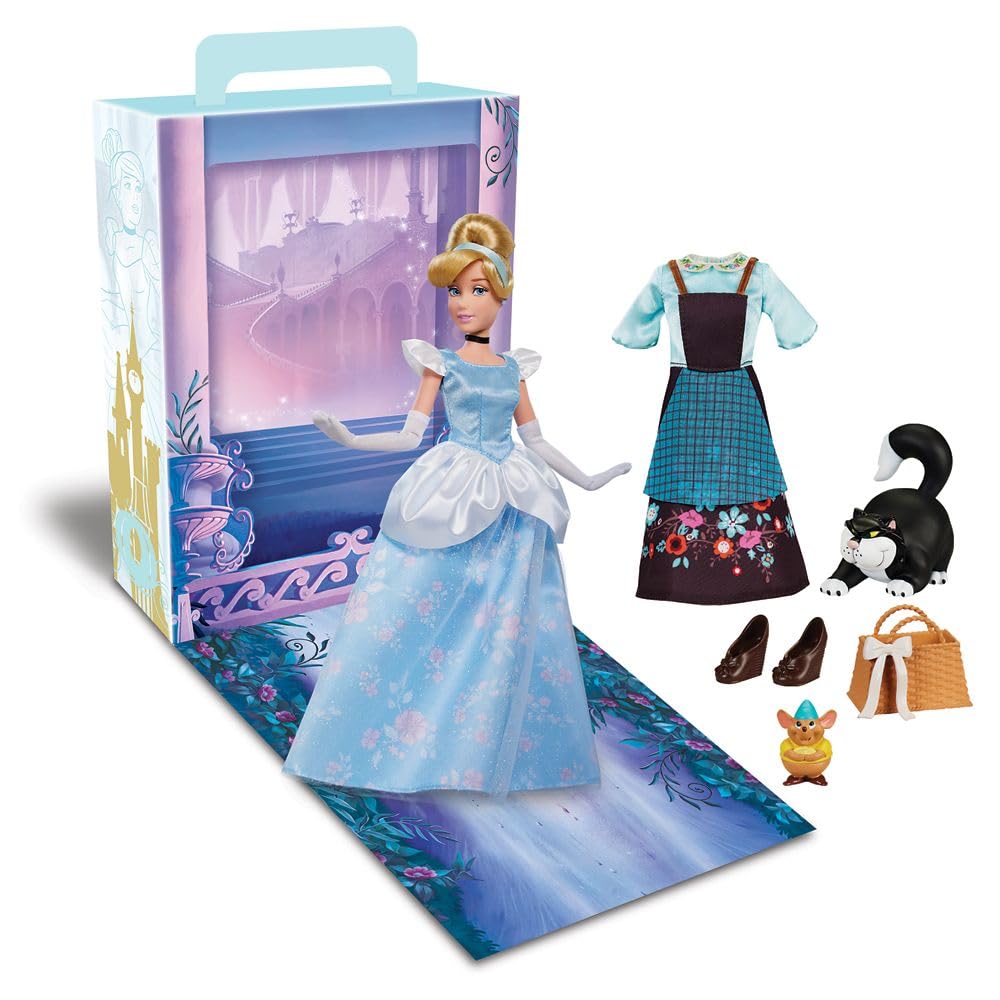 Disney Store Cinderella doll in satin ballgown ready for imaginative storytelling and display