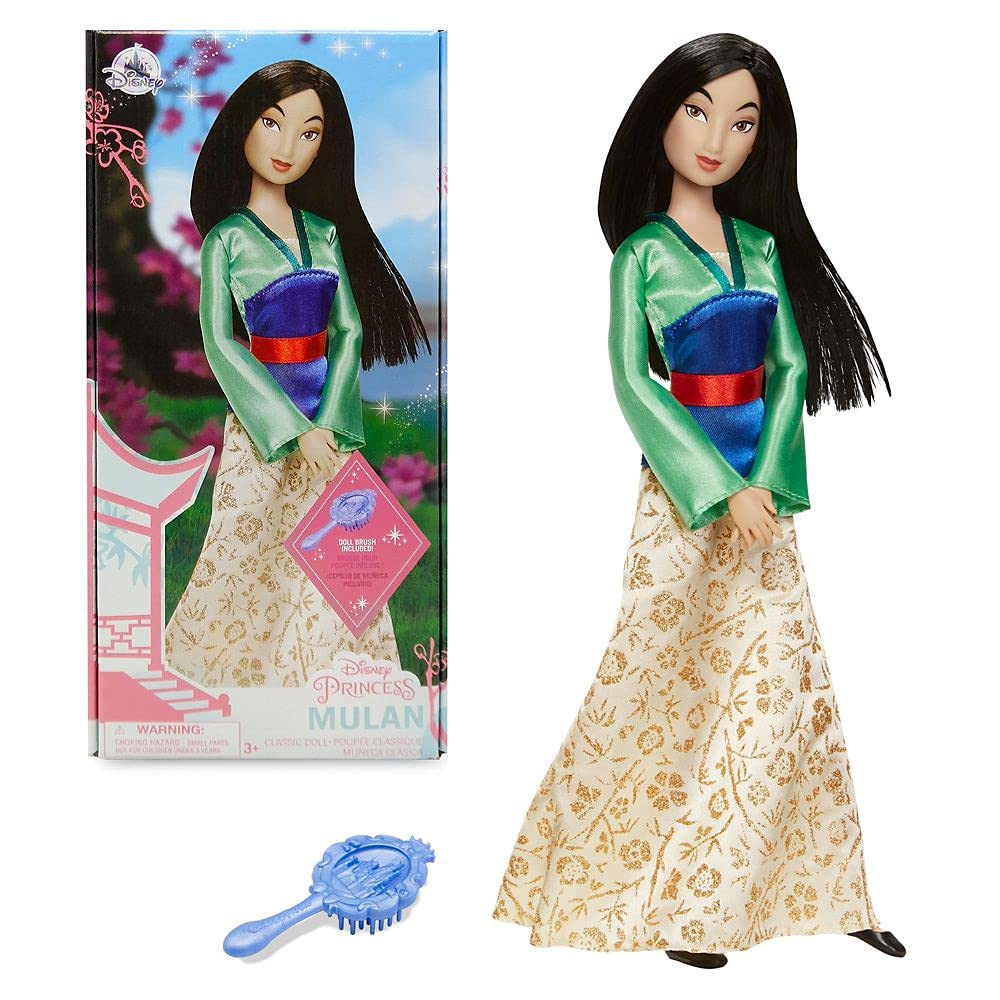 Disney Store Mulan doll face close-up highlighting brave expression for storytelling
